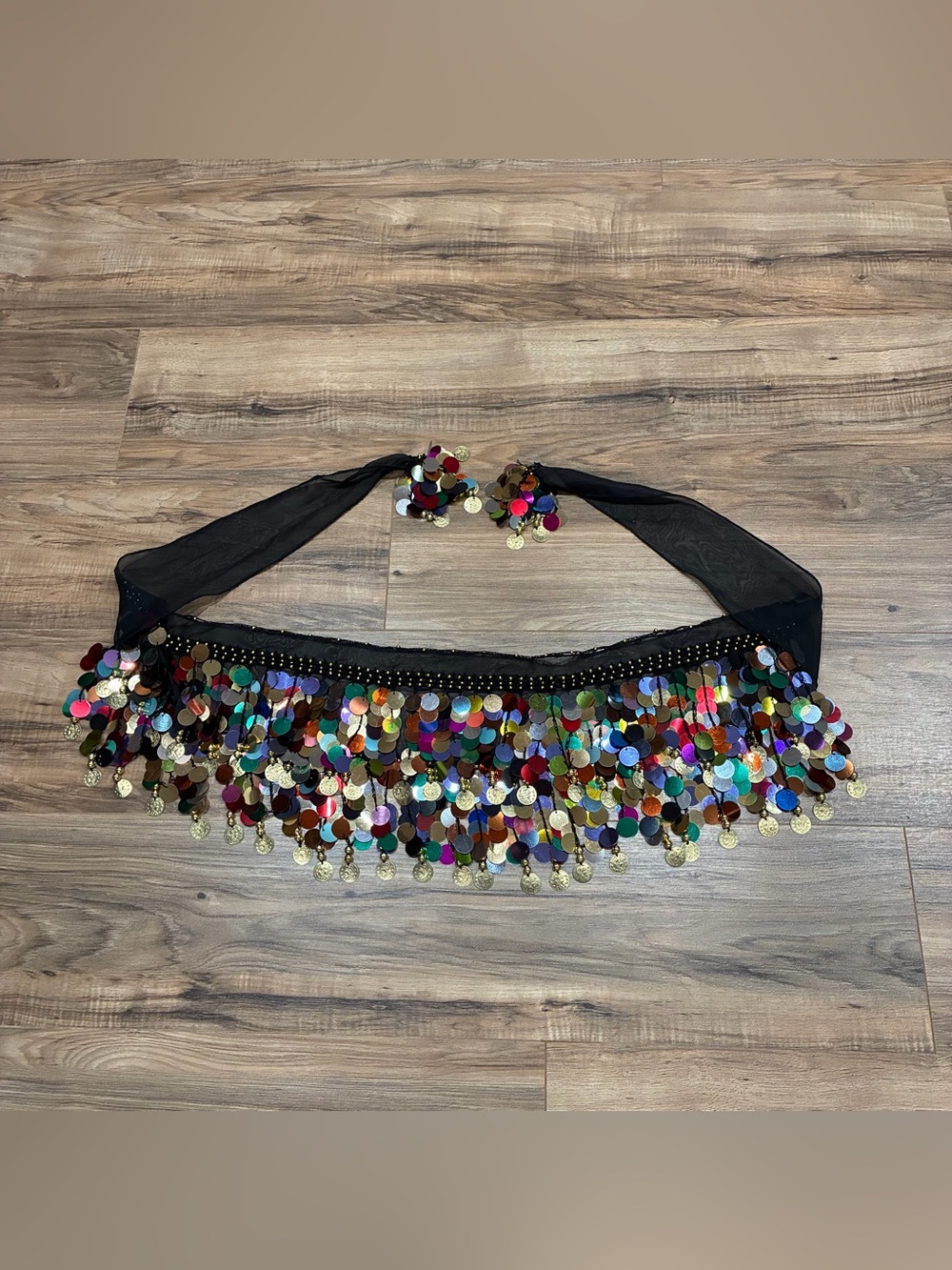 Beaded belly dance coin skirt